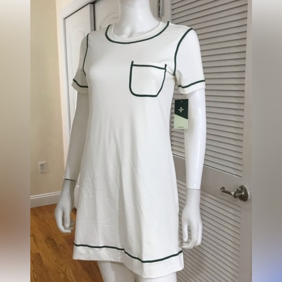 NWT-Tuckernuck Sport White and Green Athletic Dress - Picture 2 of 5